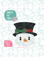 Christmas Snowman Cookie Cutter with PNG Images to Match - Hand Drawn Graphics for Edible Ink Printers