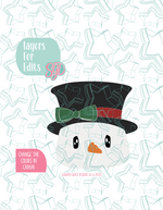 Christmas Snowman Cookie Cutter STL File with PNG Images to Match - For 3D Printing and Edible Ink Printers