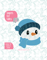 Winter Snowman PNG Image Set for Edible Ink Printers - Hand Drawn Editable Graphics