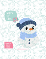 Full Body Snowman Cookie Cutter STL File with PNG Images to Match - For 3D Printing and Edible Ink Printers