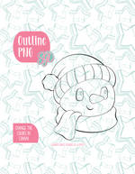 Winter Snowman PNG Image Set for Edible Ink Printers - Hand Drawn Editable Graphics