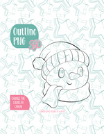 Winter Snowman Cookie Cutter with PNG Images to Match - Hand Drawn Graphics for Edible Ink Printers