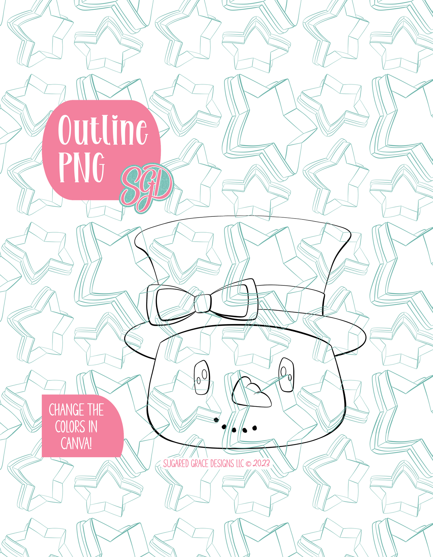 Christmas Snowman PNG Image Set for Edible Ink Printers - Hand Drawn Editable Graphics