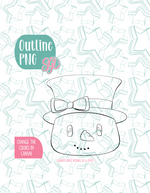 Christmas Snowman Cookie Cutter with PNG Images to Match - Hand Drawn Graphics for Edible Ink Printers