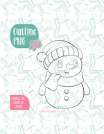 Full Body Snowman Cookie Cutter with PNG Images to Match - Hand Drawn Graphics for Edible Ink Printers