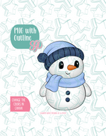 Full Body Snowman Cookie Cutter with PNG Images to Match - Hand Drawn Graphics for Edible Ink Printers