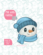 Winter Snowman PNG Image Set for Edible Ink Printers - Hand Drawn Editable Graphics