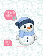 Full Body Snowman PNG Image Set for Edible Ink Printers - Hand Drawn Editable Graphics