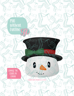 Christmas Snowman Cookie Cutter STL File with PNG Images to Match - For 3D Printing and Edible Ink Printers
