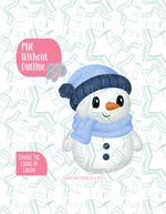 Full Body Snowman PNG Image Set for Edible Ink Printers - Hand Drawn Editable Graphics
