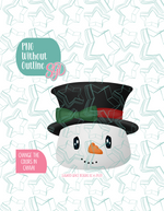 Christmas Snowman Cookie Cutter with PNG Images to Match - Hand Drawn Graphics for Edible Ink Printers