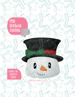 Christmas Snowman PNG Image Set for Edible Ink Printers - Hand Drawn Editable Graphics