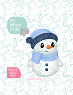 Full Body Snowman Cookie Cutter STL File with PNG Images to Match - For 3D Printing and Edible Ink Printers
