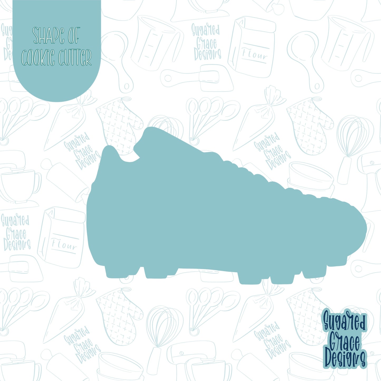 Soccer Cleat Cookie Cutter STL Files for 3D Printing with Matching PNG Images for Edible Ink Printers Including Eddie