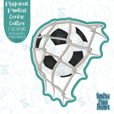 Soccer Ball In Net Cookie Cutter with Matching PNG Images for Edible Ink Printers Including Eddie