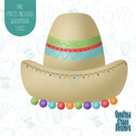 Sombrero Name Plaque Cookie Cutter with Matching PNG Images for Edible Ink Printers Including Eddie