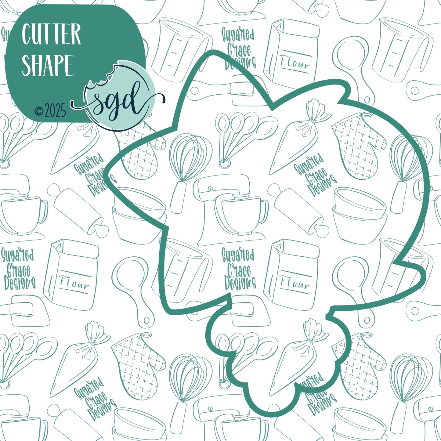 Space Birthday Balloons Cookie Cutter with PNG Images to Match - Hand Drawn Graphics for Edible Ink Printers