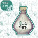 Spider Venom Potion Bottle Cookie Cutter with PNG Images to Match - Hand Drawn Graphics for Edible Ink Printers