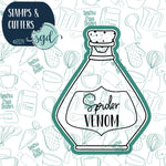 Spider Venom Potion Bottle Cookie Cutter and Stamp for Fondant Decorating and Cake Toppers