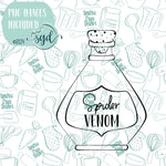 Spider Venom Potion Bottle Cookie Cutter STL Files with PNG Images to Match -  for 3D Printing and Edible Ink Printers