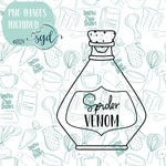 Spider Venom Potion Bottle Cookie Cutter STL Files with PNG Images to Match -  for 3D Printing and Edible Ink Printers