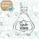 Spider Venom Potion Bottle Practice Cookie with PNG Images to Match - 3D Printed Demonstrations for Decorating Classes