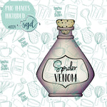 Spider Venom Potion Bottle Cookie Cutter STL Files with PNG Images to Match -  for 3D Printing and Edible Ink Printers