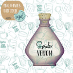 Spider Venom Potion Bottle Practice Cookie with PNG Images to Match - 3D Printed Demonstrations for Decorating Classes