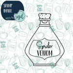 Spider Venom Potion Bottle Cookie Cutter and Stamp for Fondant Decorating and Cake Toppers