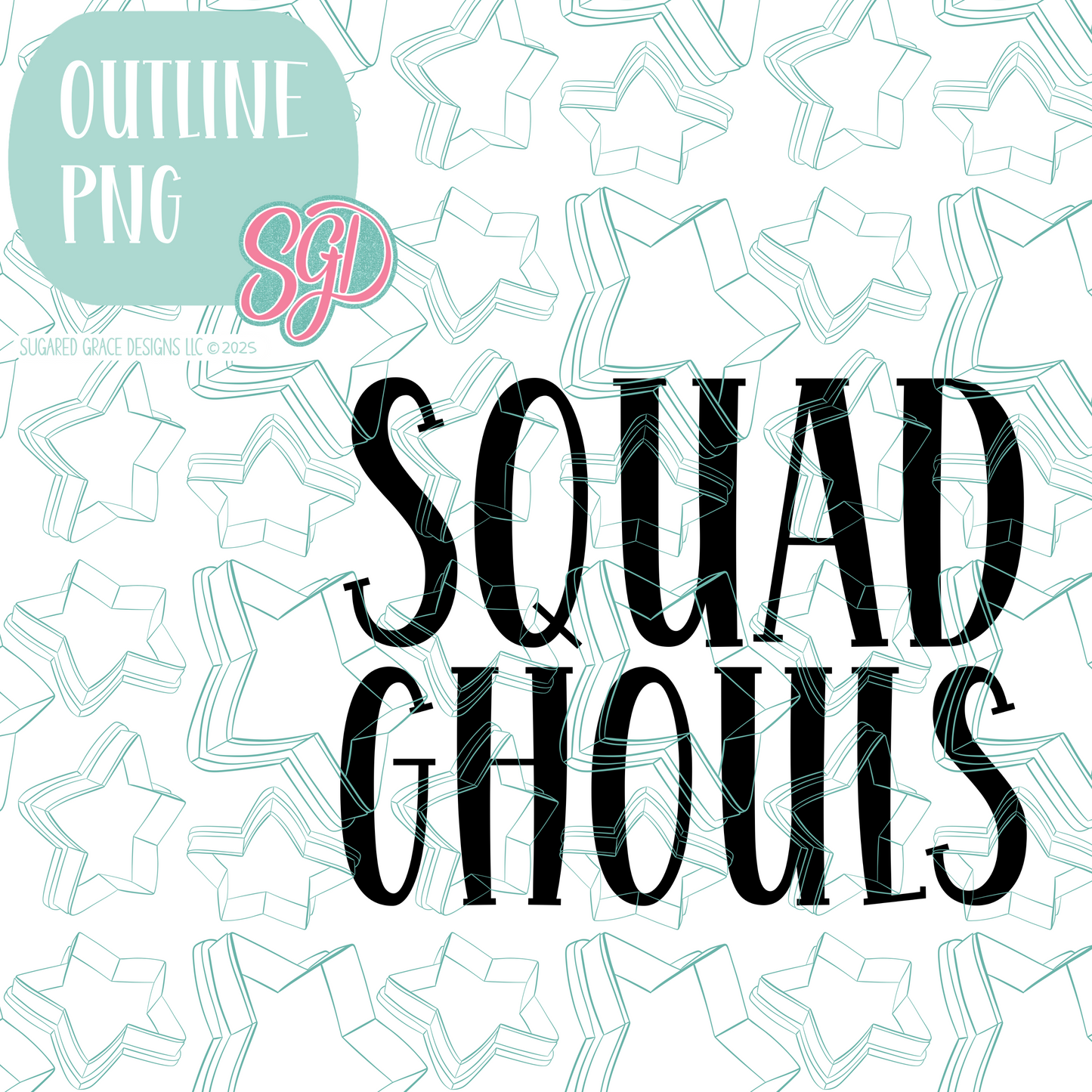 Squad Ghouls Plaque Cookie Cutter STL File with PNG Images to Match - For 3D Printing and Edible Ink Printers