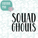 Squad Ghouls Cookie Cutter Plaque with PNG Images to Match - Hand Drawn Graphics for Edible Ink Printers