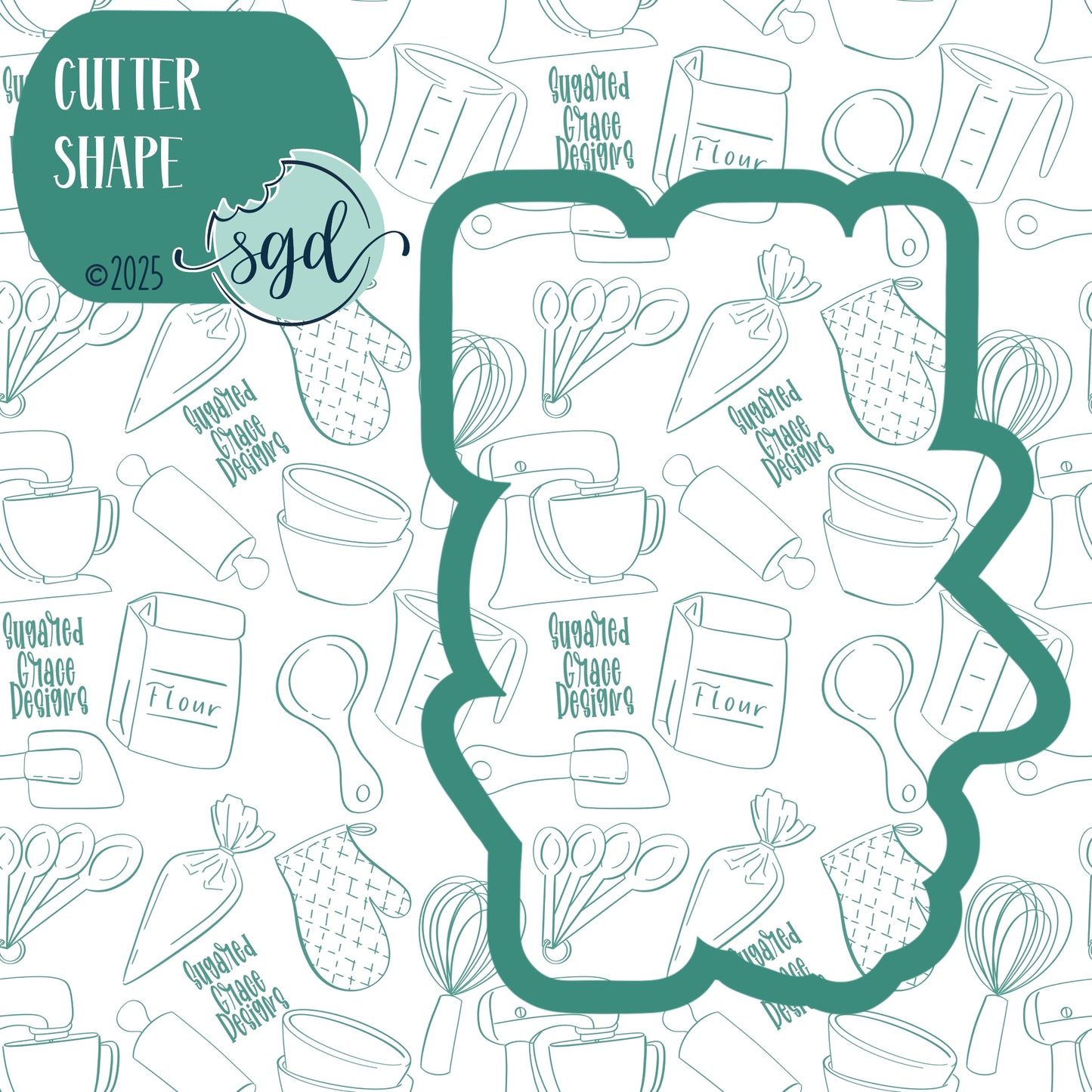 Lucky Word Plaque Cookie Cutter for St Patrick's Day with PNG Images to Match - Hand Drawn Graphics for Edible Ink Printers