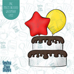 Star Balloon Cake Cookie Cutter with Matching Printable PNG Images for Edible Ink Printers Including Eddie