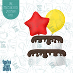 Star Balloon Cake Cookie Cutter with Matching Printable PNG Images for Edible Ink Printers Including Eddie