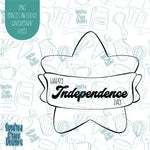 Independence Day Star with Banner Cookie Cutter with Matching PNG Images for Edible Ink Printers Including Eddie