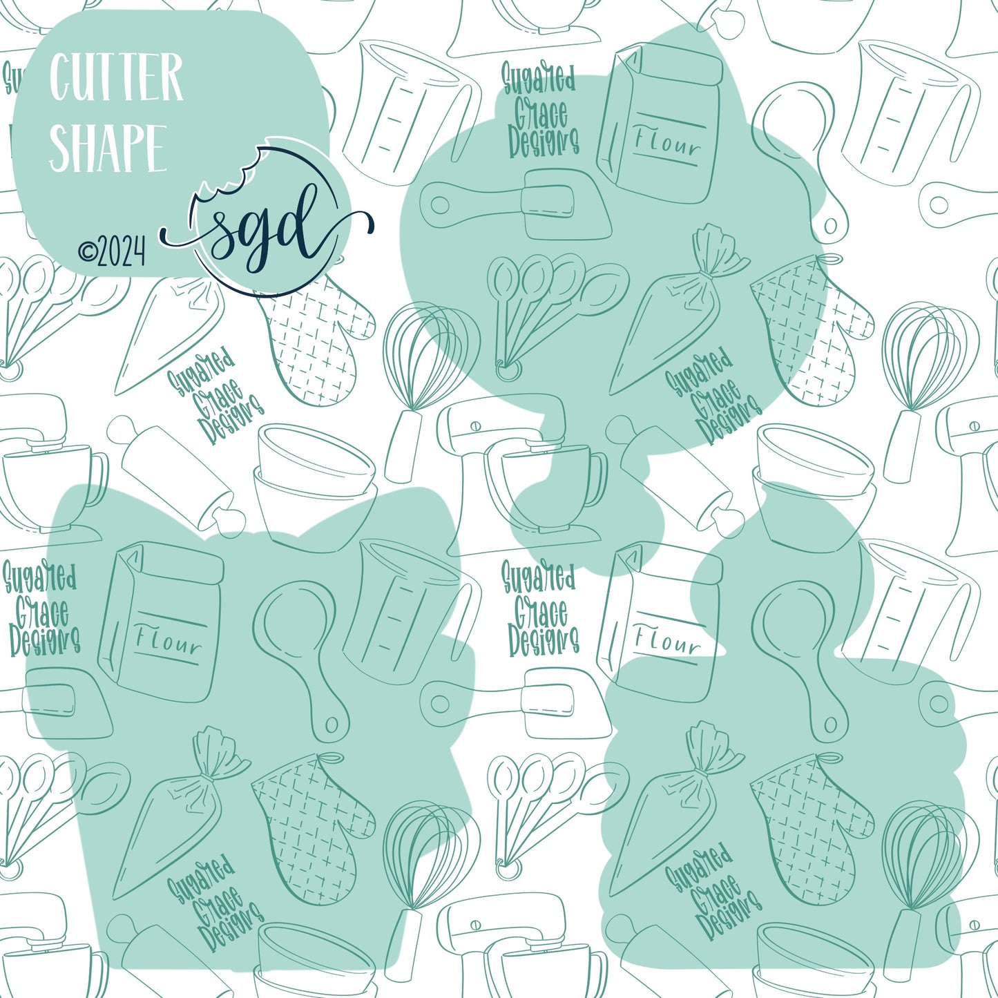 Birthday Cookie Cutter STL Files Set of 3 with PNG Images to Match - For 3D Printing and Edible Ink Printers
