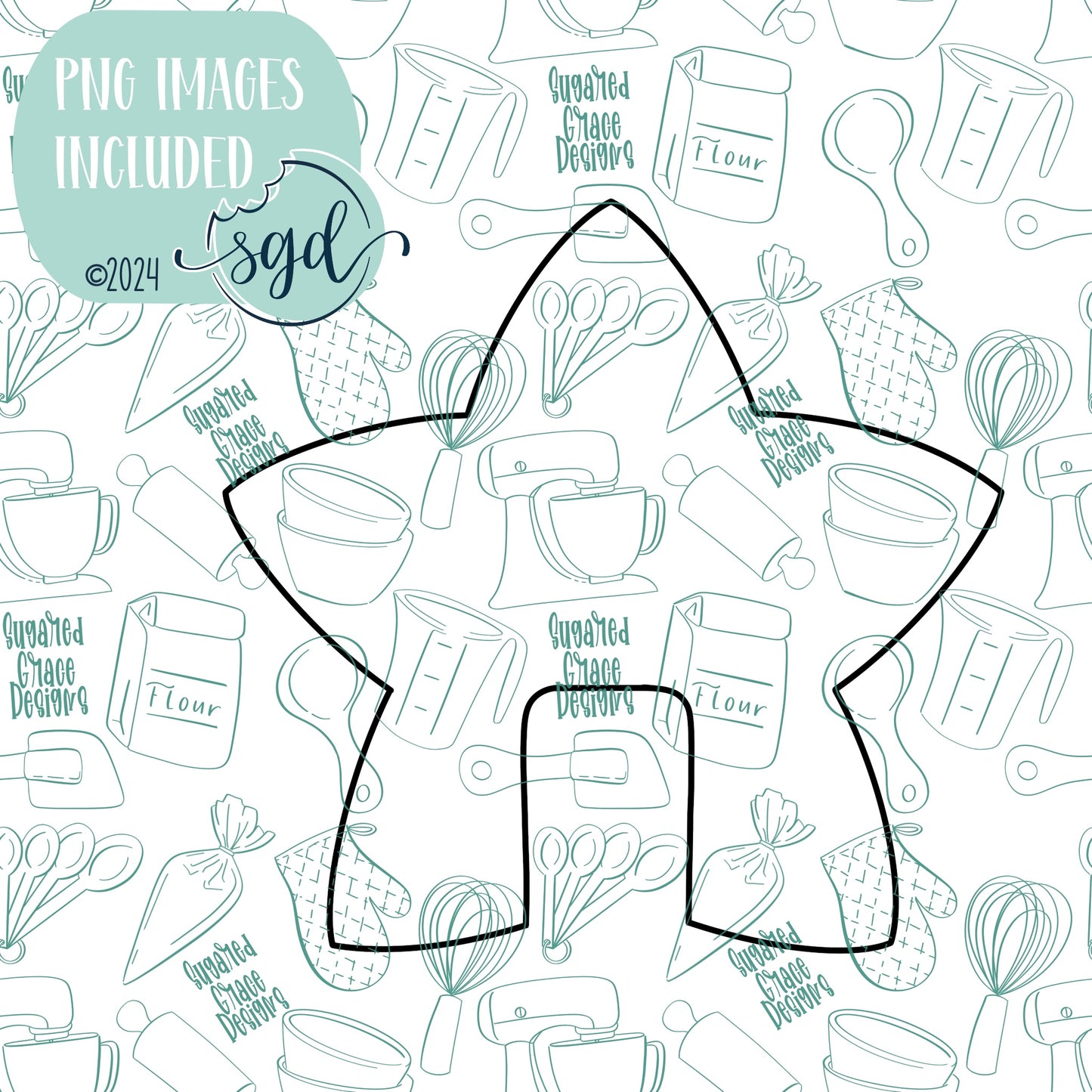 Star Mug Hugger Cookie Cutter STL Files with PNG Images to Match - For 3D Printing and Edible Ink Printers