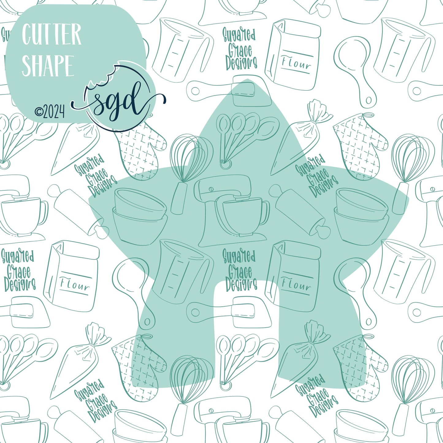 Star Mug Hugger Cookie Cutter STL Files with PNG Images to Match - For 3D Printing and Edible Ink Printers