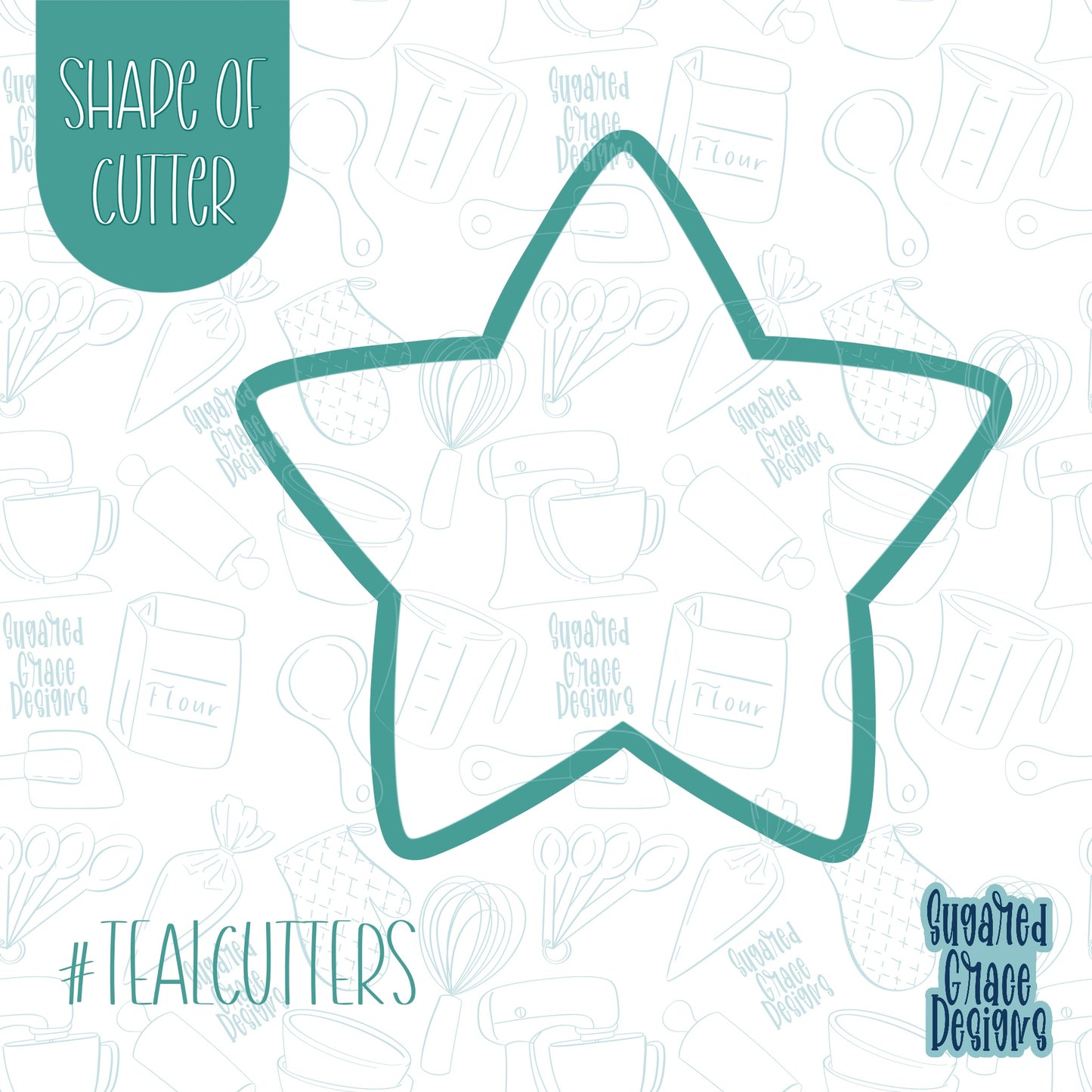 Star cookie cutter with png images for edible ink printers including Eddie