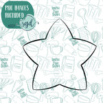 Star Cookie Cutter with PNG Images to Match - Hand Drawn Graphics for Edible Ink Printers