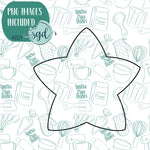 Star Cookie Cutter with PNG Images to Match - Hand Drawn Graphics for Edible Ink Printers