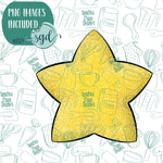 Star Cookie Cutter with PNG Images to Match - Hand Drawn Graphics for Edible Ink Printers