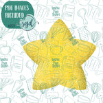 Star Cookie Cutter with PNG Images to Match - Hand Drawn Graphics for Edible Ink Printers