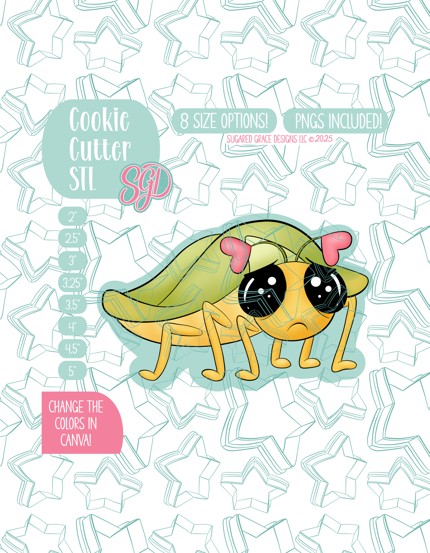 Valentines Day Stink Bug Plaque Cookie Cutter STL and PNG set