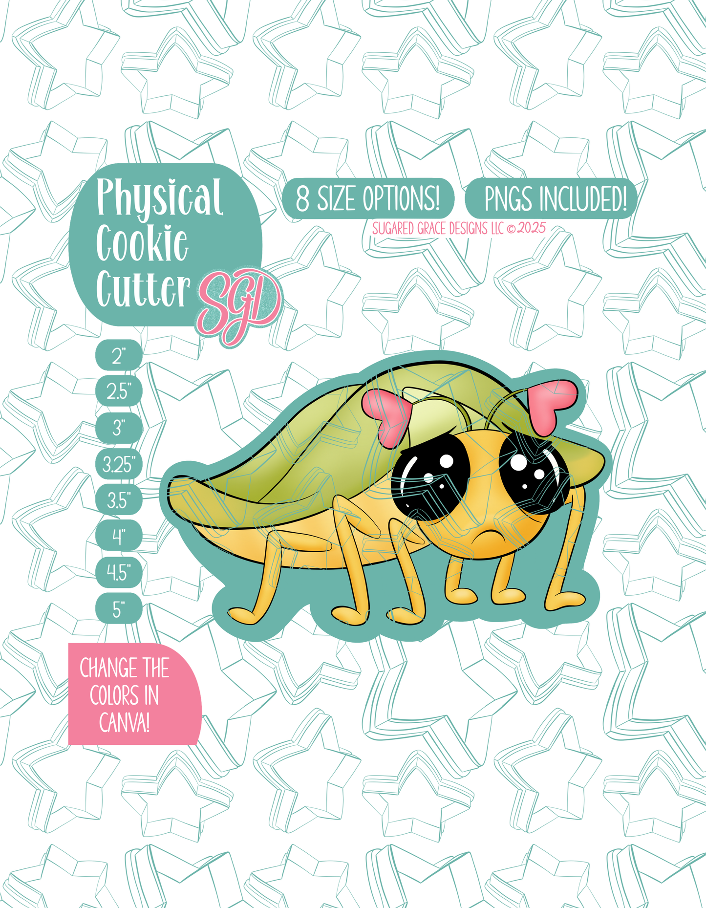 Valentines Day Stink Bug Cookie Cutter with matching PNG
