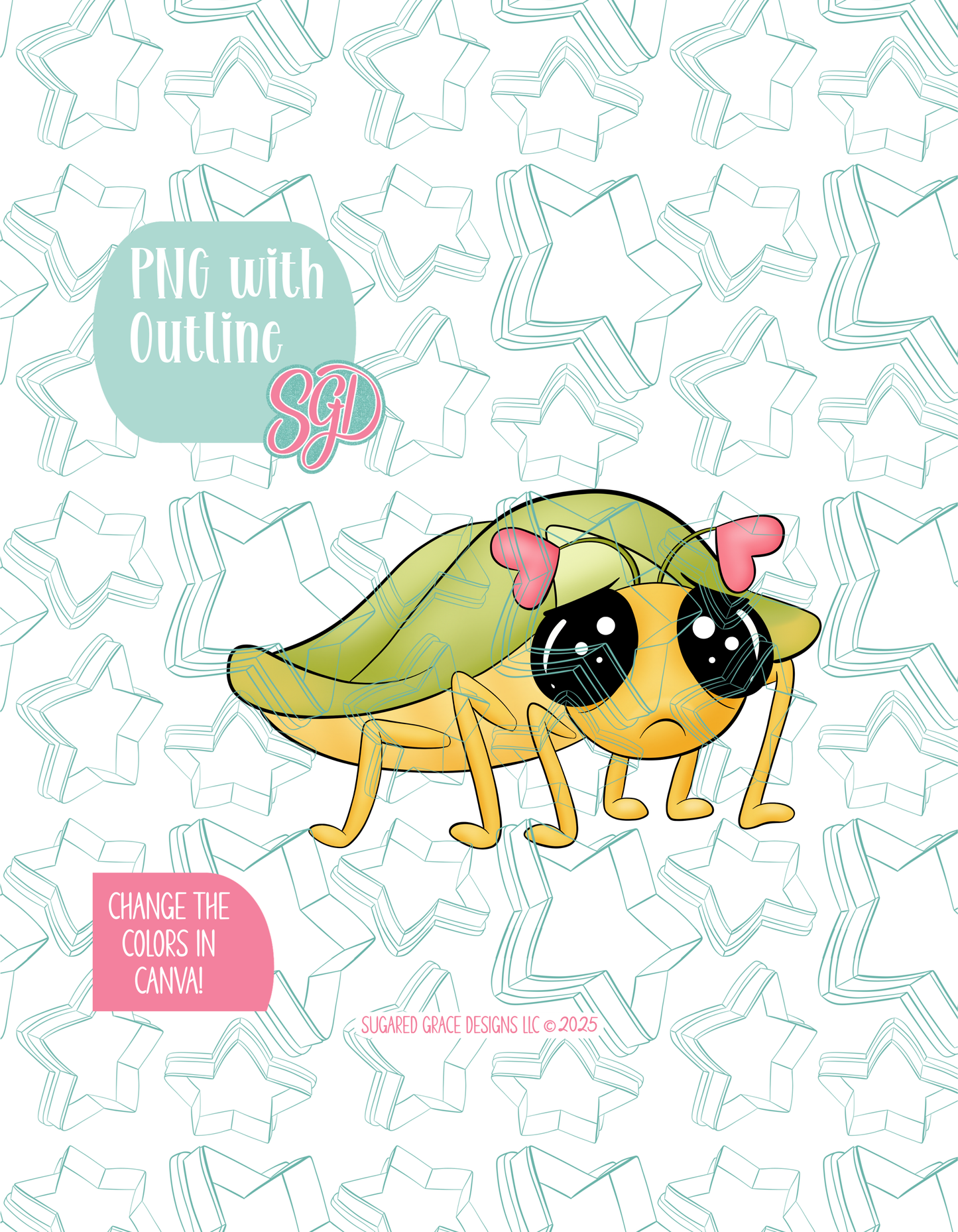 Valentines Day Stink Bug Plaque Cookie Cutter STL and PNG set