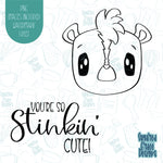 Stinkin Cute Skunk Cookie Cutter with Matching PNG Images for Edible Ink Printers Including Eddie