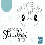 Stinkin Cute Skunk Cookie Cutter with Matching PNG Images for Edible Ink Printers Including Eddie