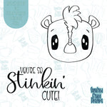 Stinkin Cute Skunk Cookie Cutter with Matching PNG Images for Edible Ink Printers Including Eddie