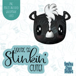 Stinkin Cute Skunk Cookie Cutter with Matching PNG Images for Edible Ink Printers Including Eddie